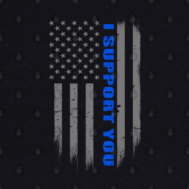 Police Officer Support Thin Blue Line Flag by bluelinemotivation